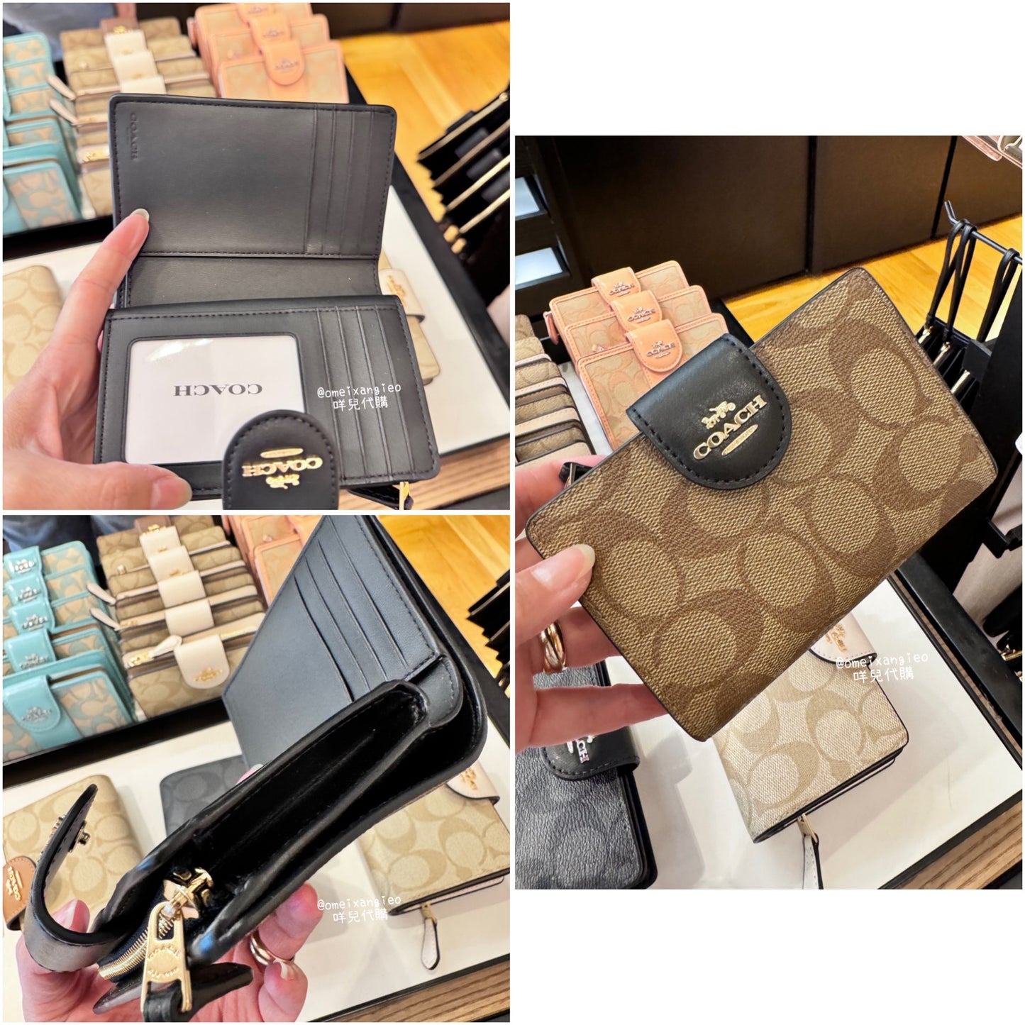 Coach 經典金屬馬車logo 中夾