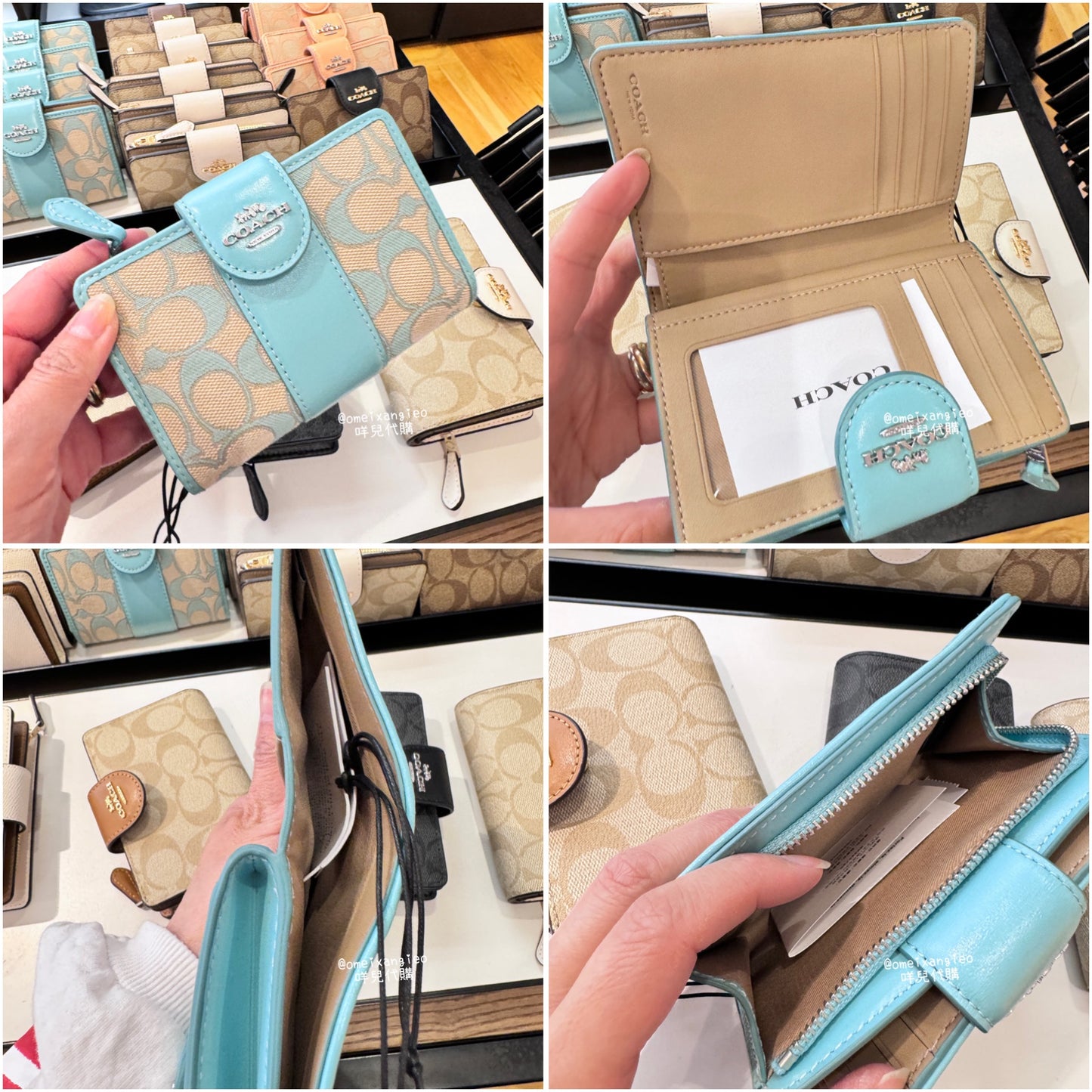 Coach 經典金屬馬車logo 中夾
