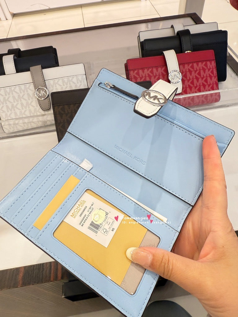 Michael kors MK 扣式 防刮皮革中夾 卡夾