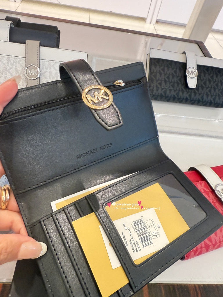 Michael kors MK 扣式 防刮皮革中夾 卡夾