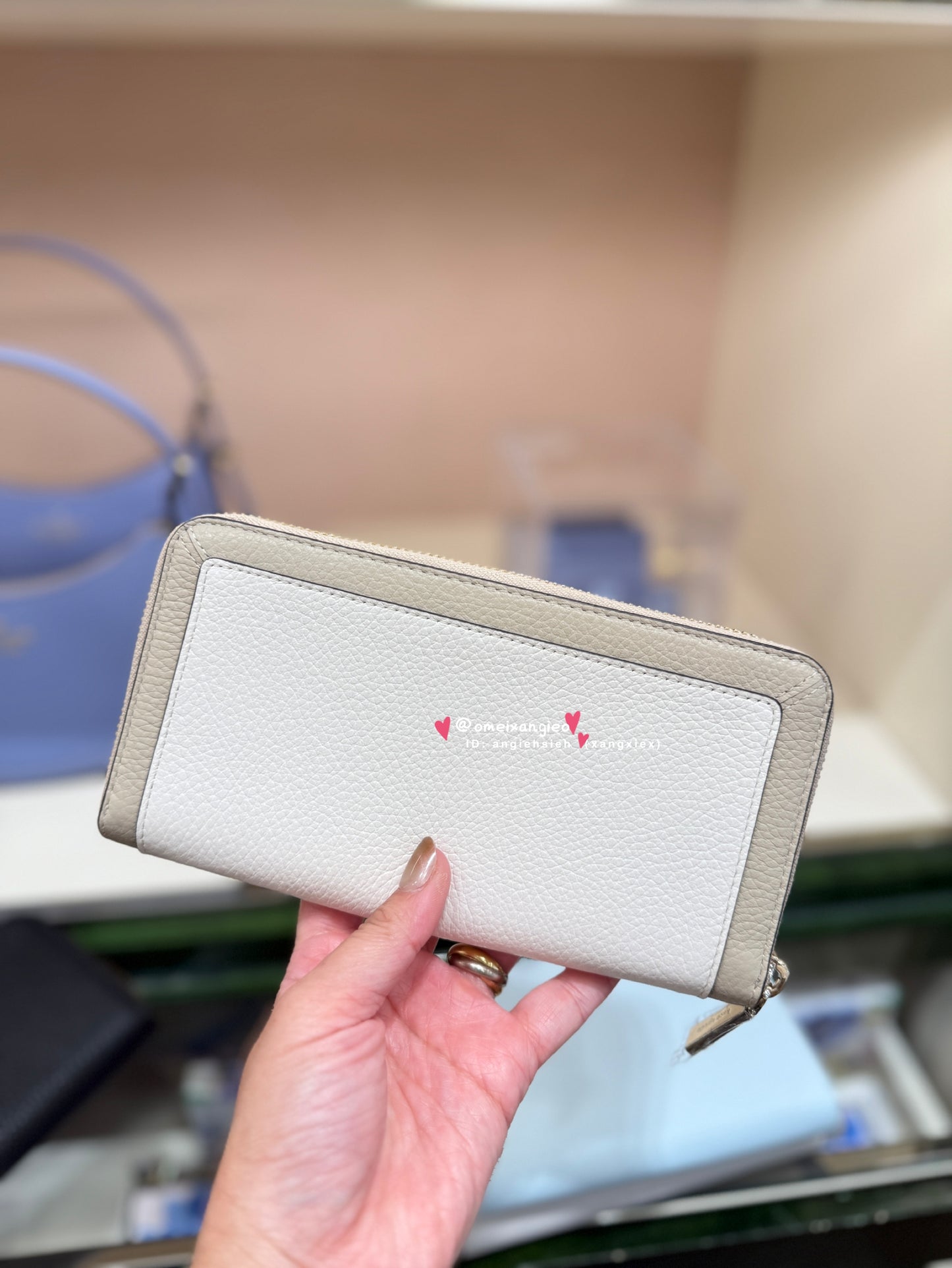 Kate Spade 荔枝皮革拉鏈長夾
