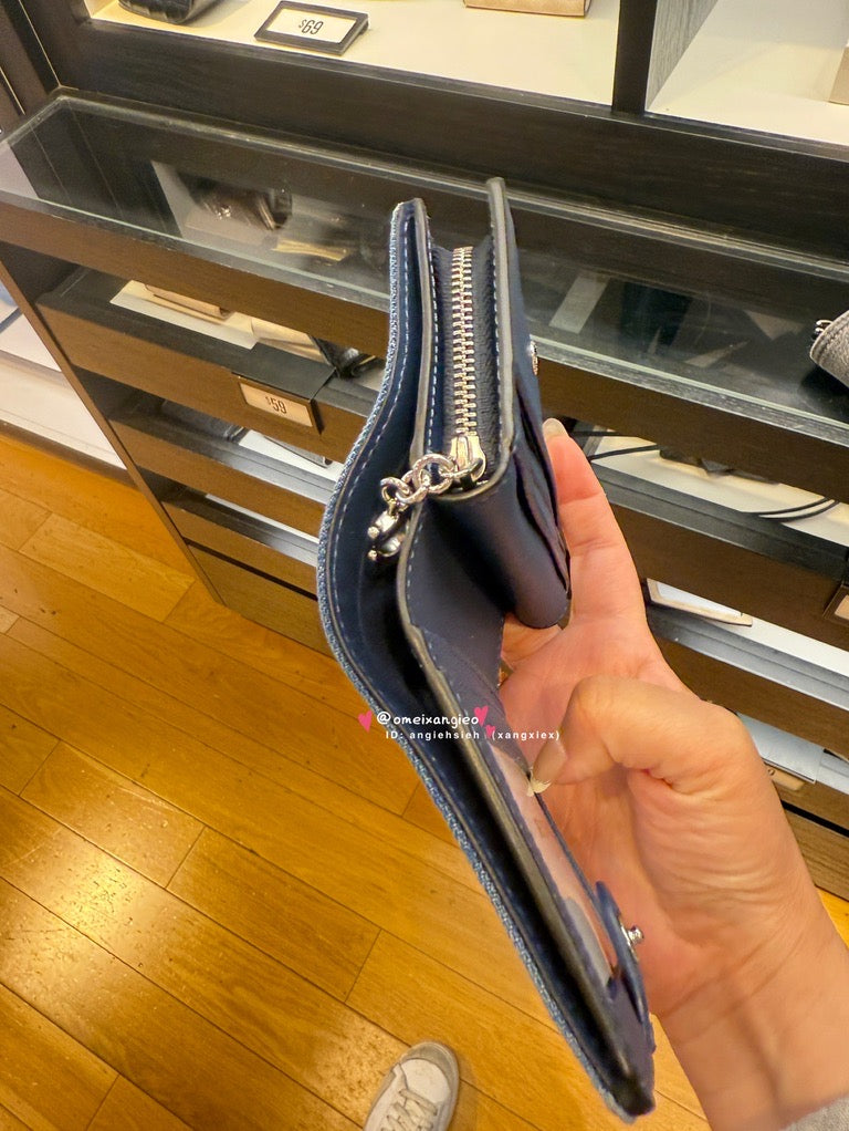 COACH 牛仔小短夾 皮夾