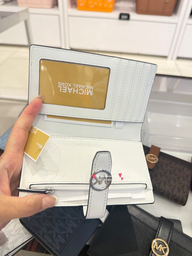 Michael kors MK 扣式 防刮皮革中夾 卡夾