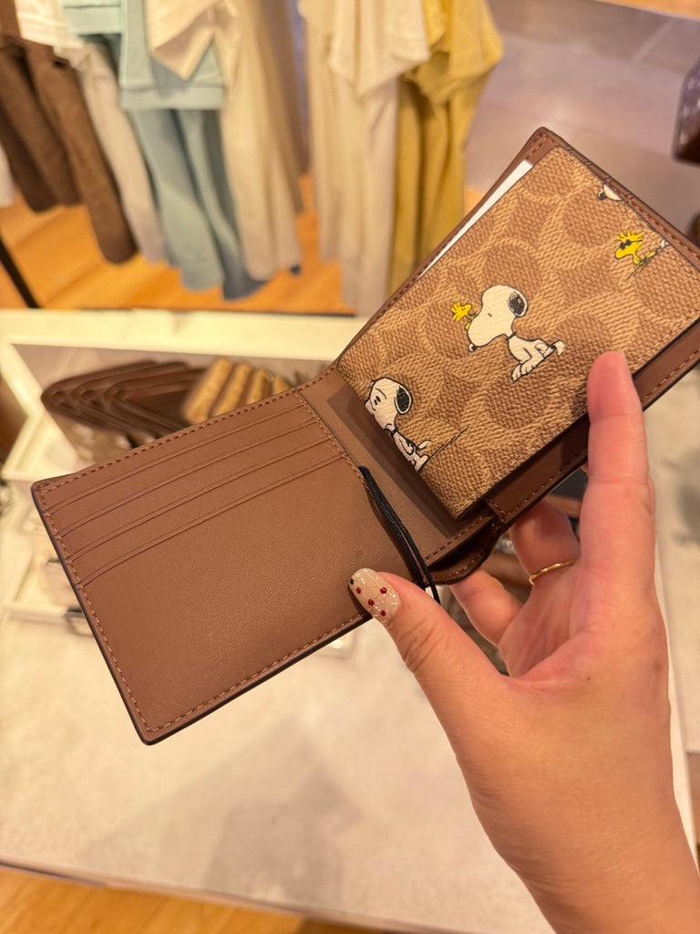 Coach x Snoopy 男款 可拆式短夾