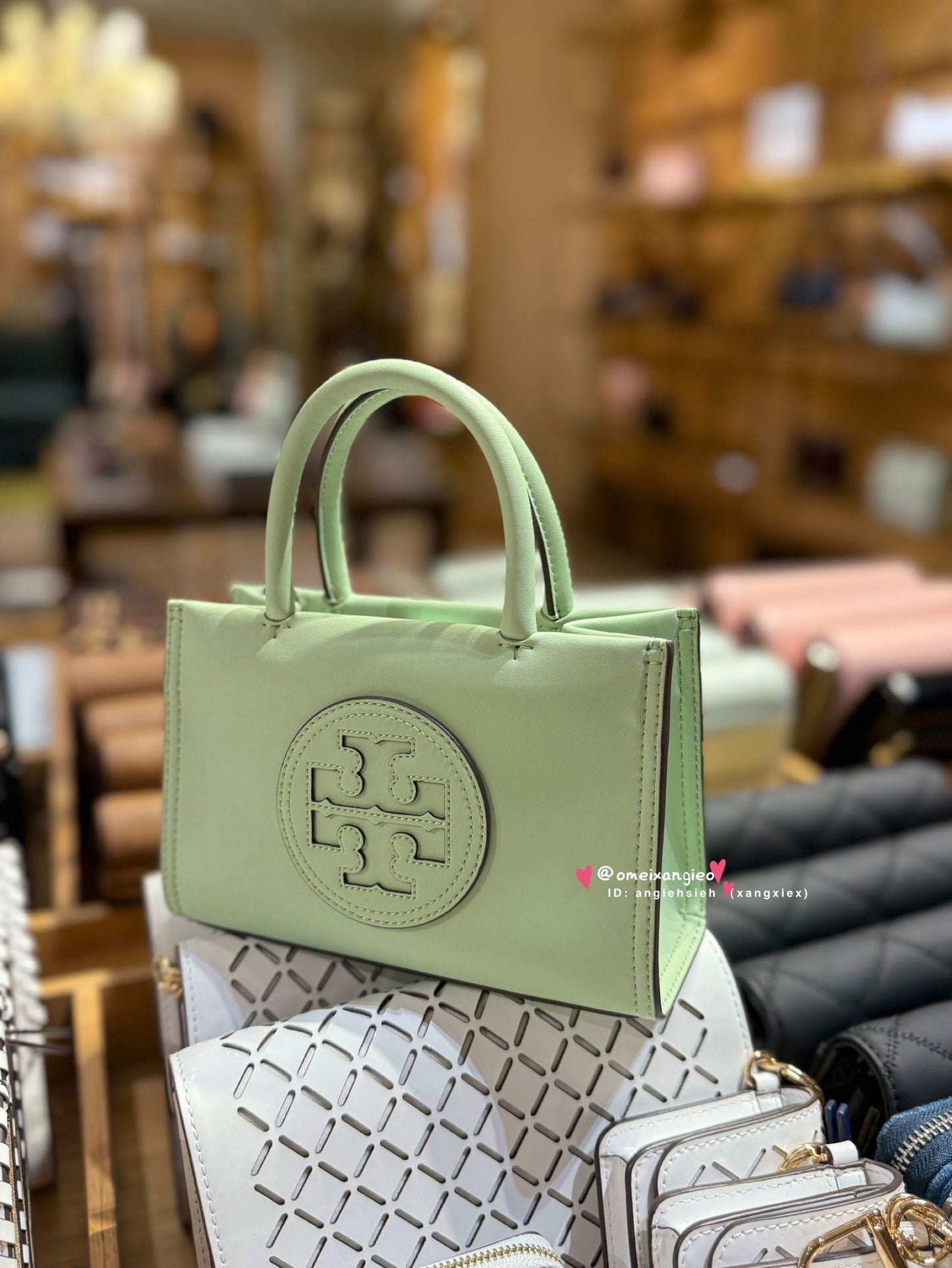 Tory Burch 綠色 真皮 迷你托特包