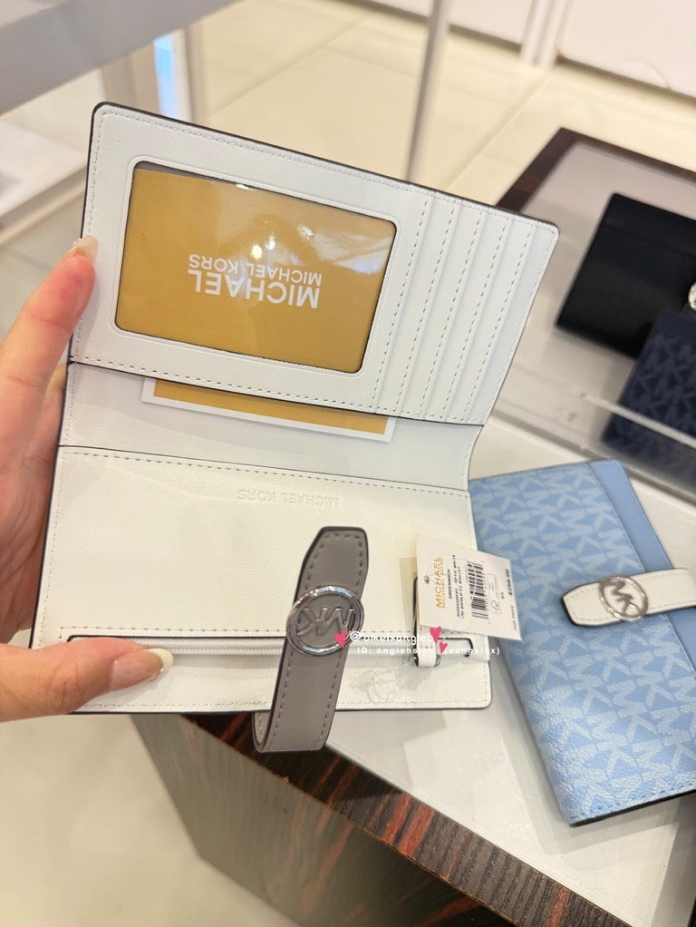 Michael kors MK 扣式 防刮皮革中夾 卡夾