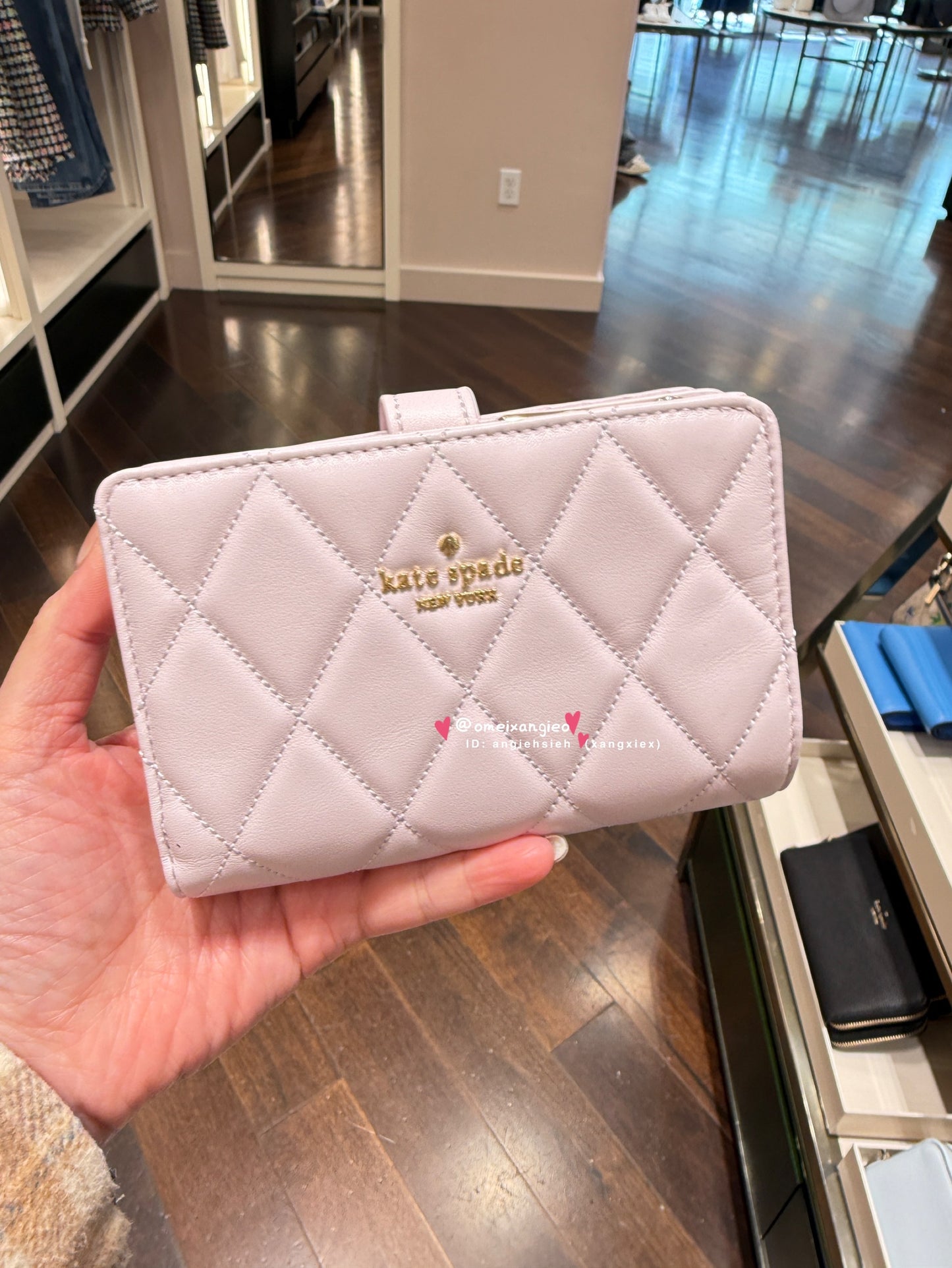 Kate Spade 車線菱格 中夾 皮夾
