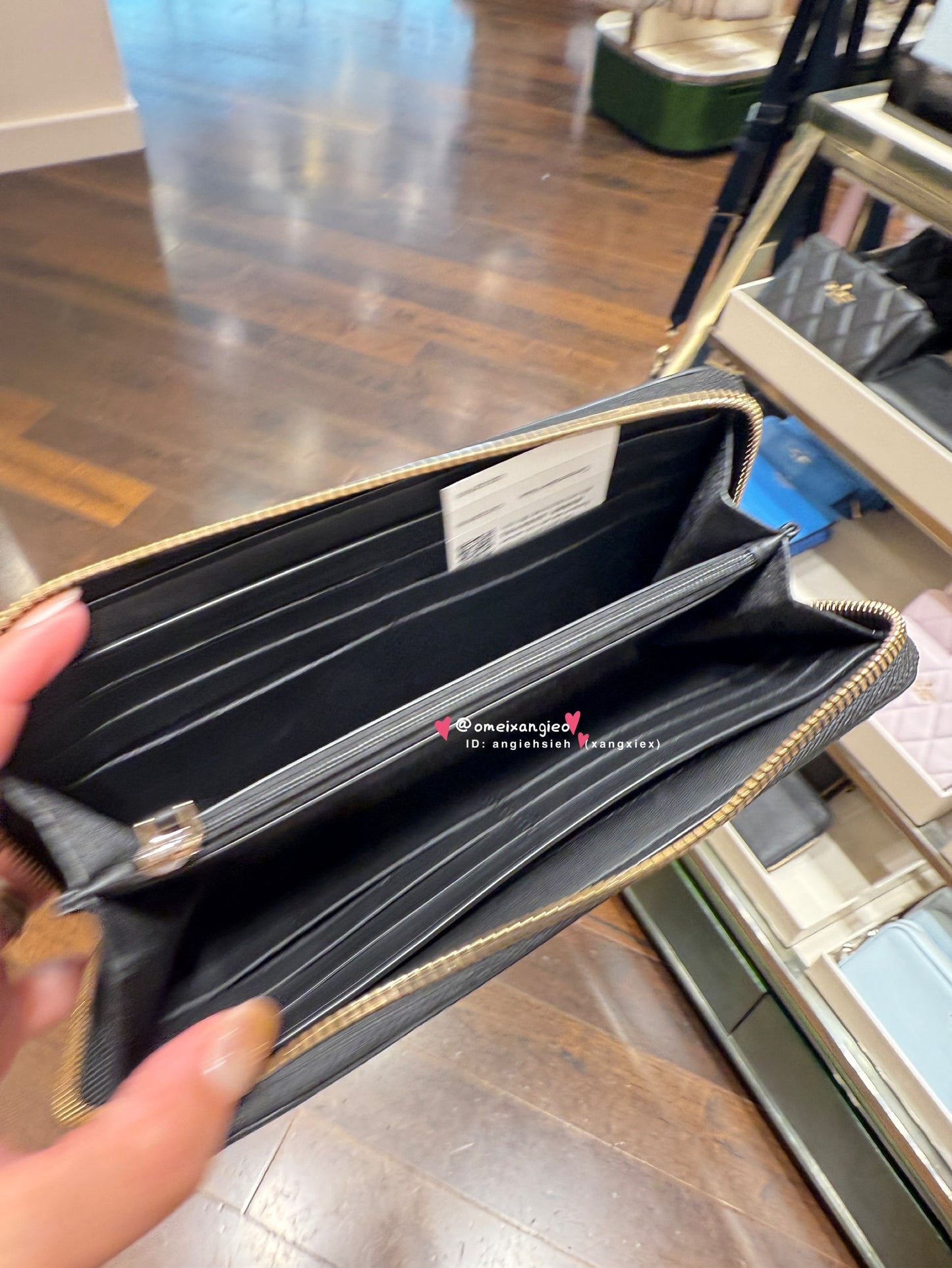 Kate Spade 荔枝皮革拉鏈長夾
