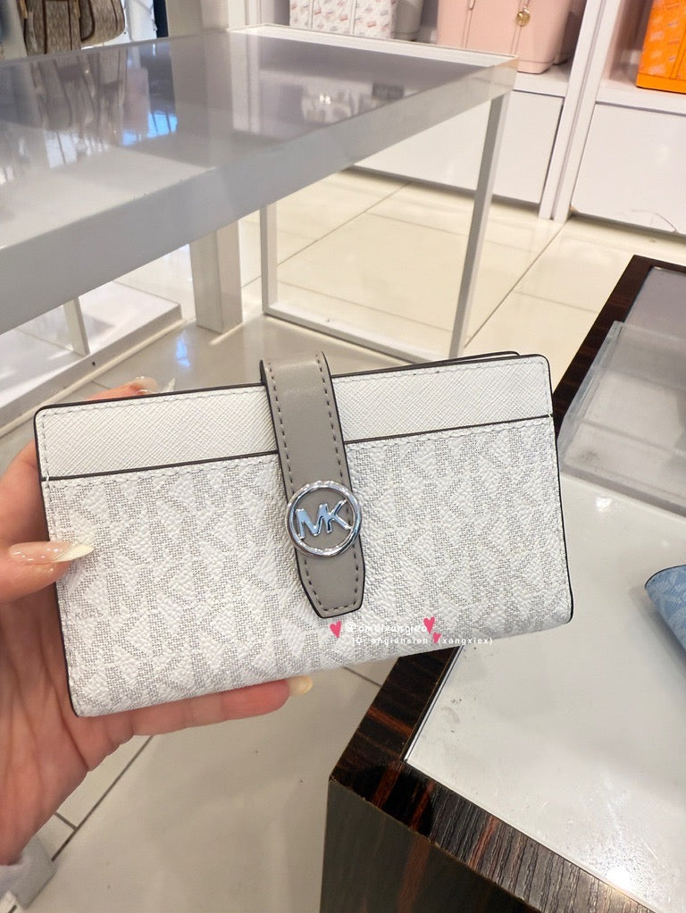 Michael kors MK 扣式 防刮皮革中夾 卡夾