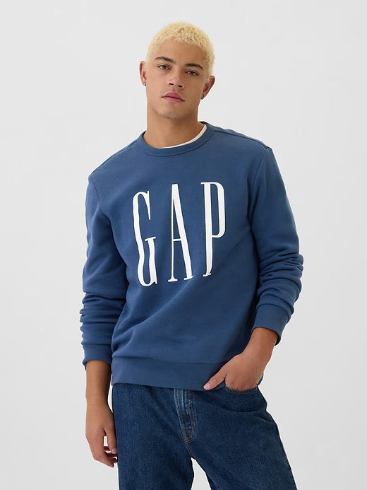 GAP 男款 深藍色 內裡薄刷毛長袖大學T