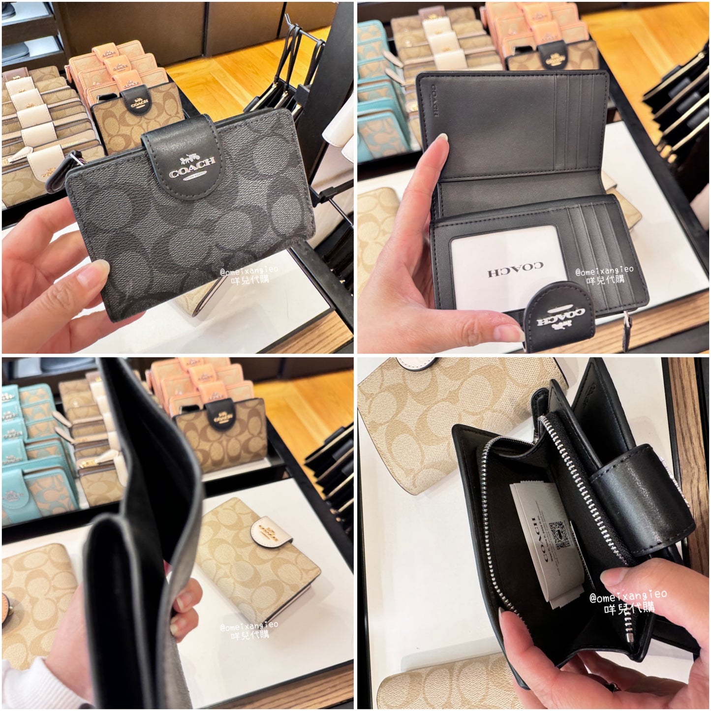 Coach 經典金屬馬車logo 中夾