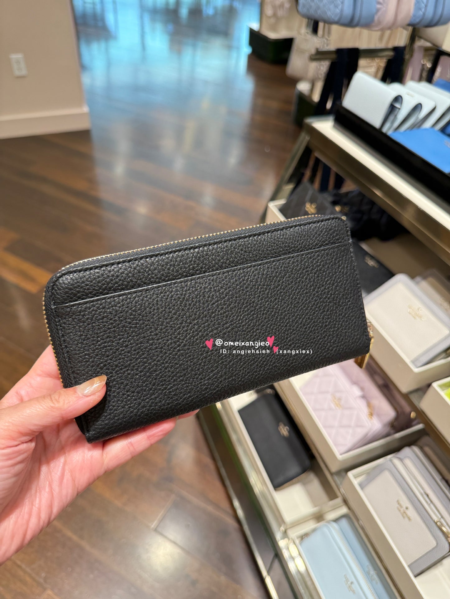 Kate Spade 荔枝皮革拉鏈長夾