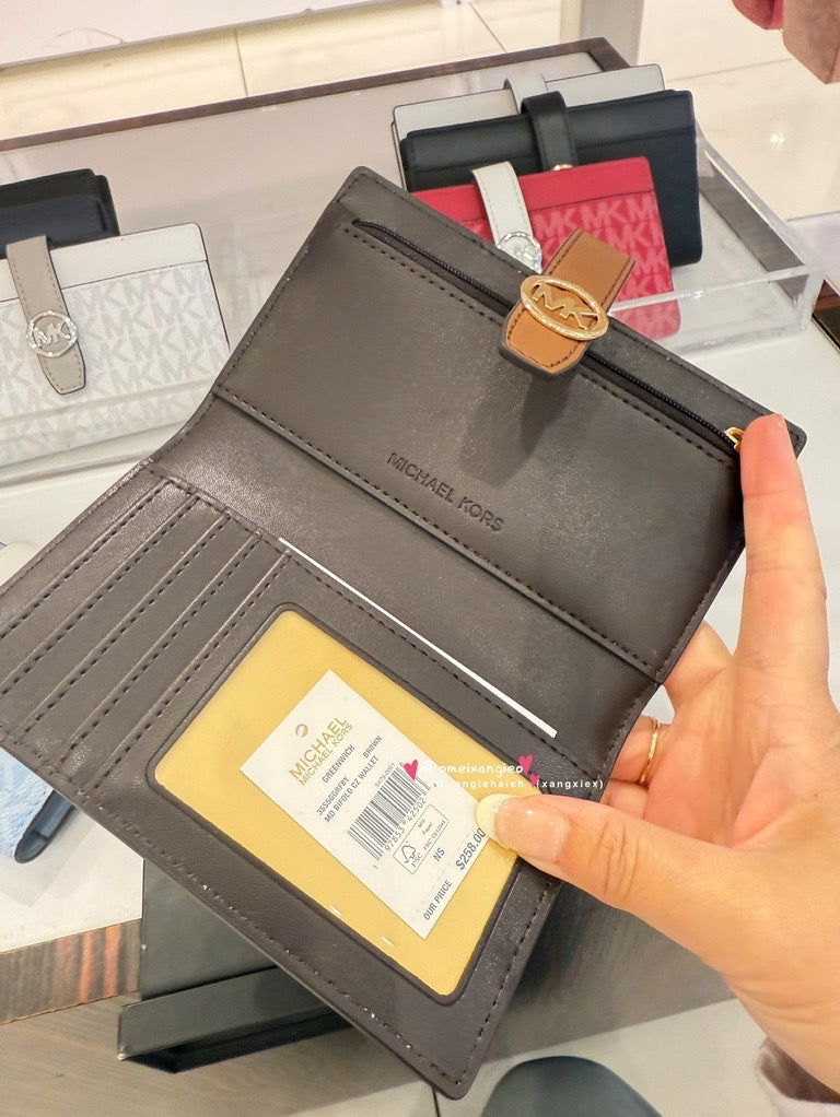 Michael kors MK 扣式 防刮皮革中夾 卡夾