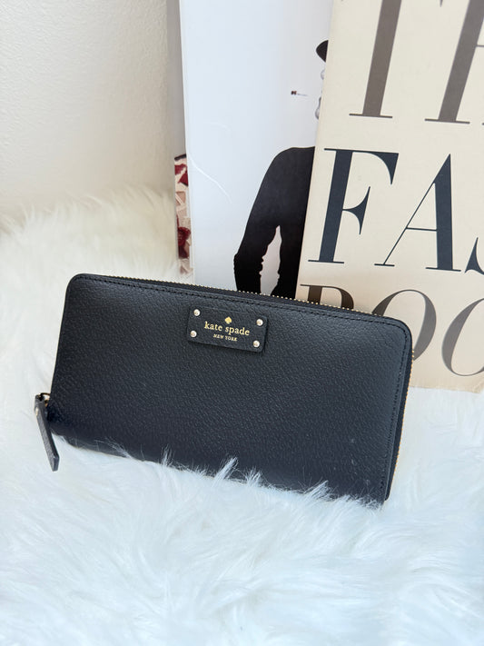 Kate Spade 荔枝皮革拉鏈長夾