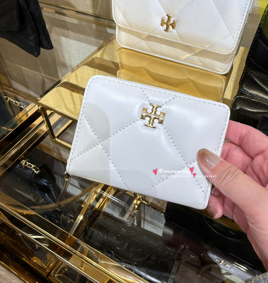 Tory Burch Kira 白色拉鏈零錢包卡夾