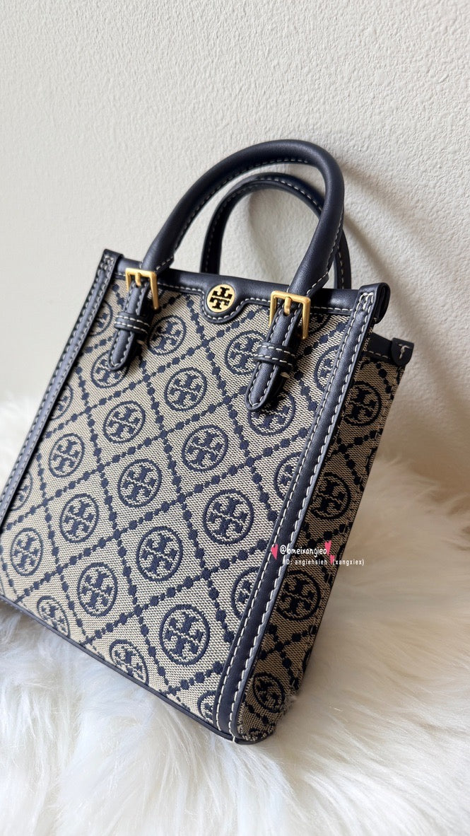 Tory Burch T Minogram Mini Tote 專櫃款 經典老花迷你托特包 琴譜包