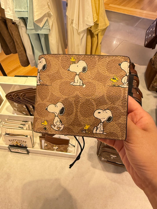 Coach x Snoopy 男款 可拆式短夾