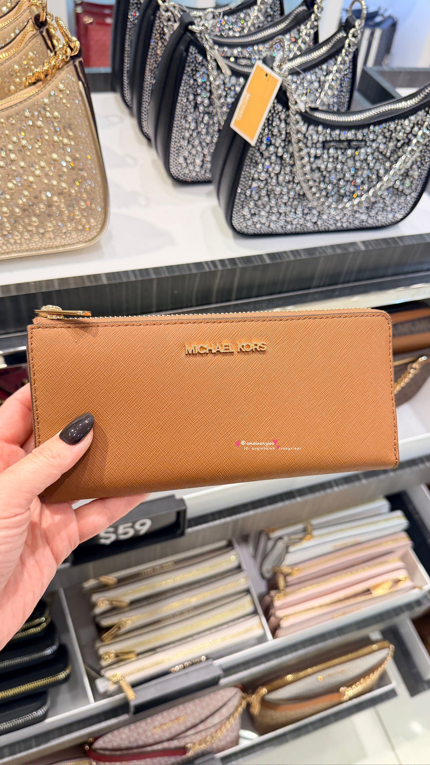 Michael Kors MK 防刮皮革拉鏈長夾