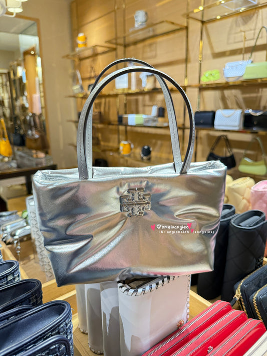 Tory Burch Britten 銀色 小托特包