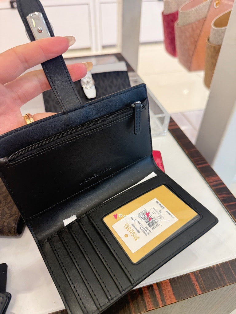 Michael kors MK 扣式 防刮皮革中夾 卡夾