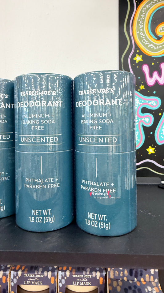 【美國 Trader Joe's】無香溫和天然體香膏 1.8oz (51g)｜無鋁・無小蘇打・敏感肌適用