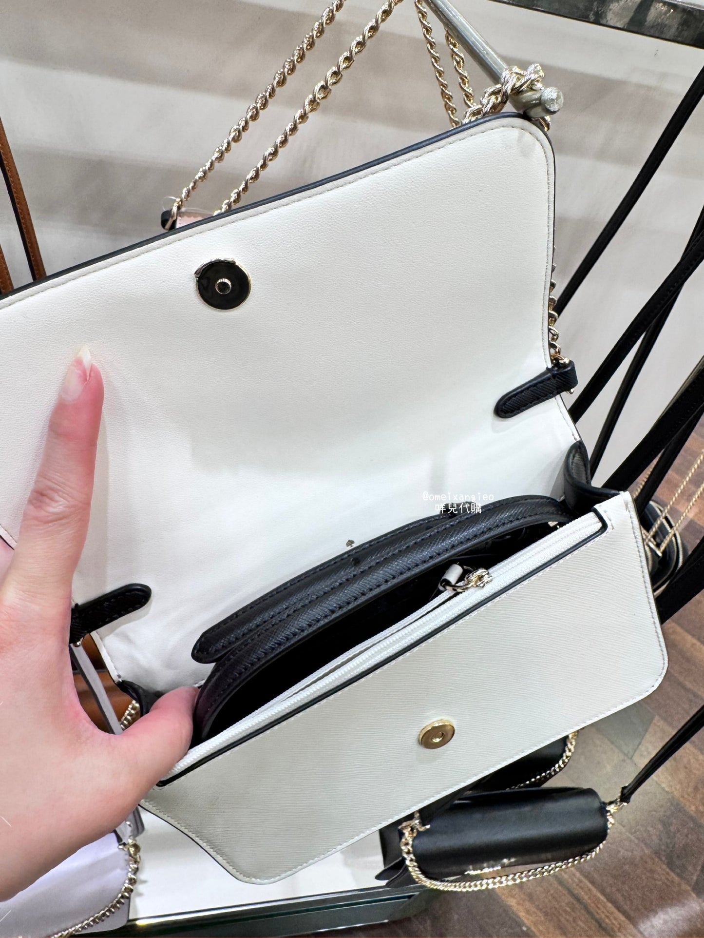 Kate Spade 防刮皮革 鏈條 肩背斜背兩用包