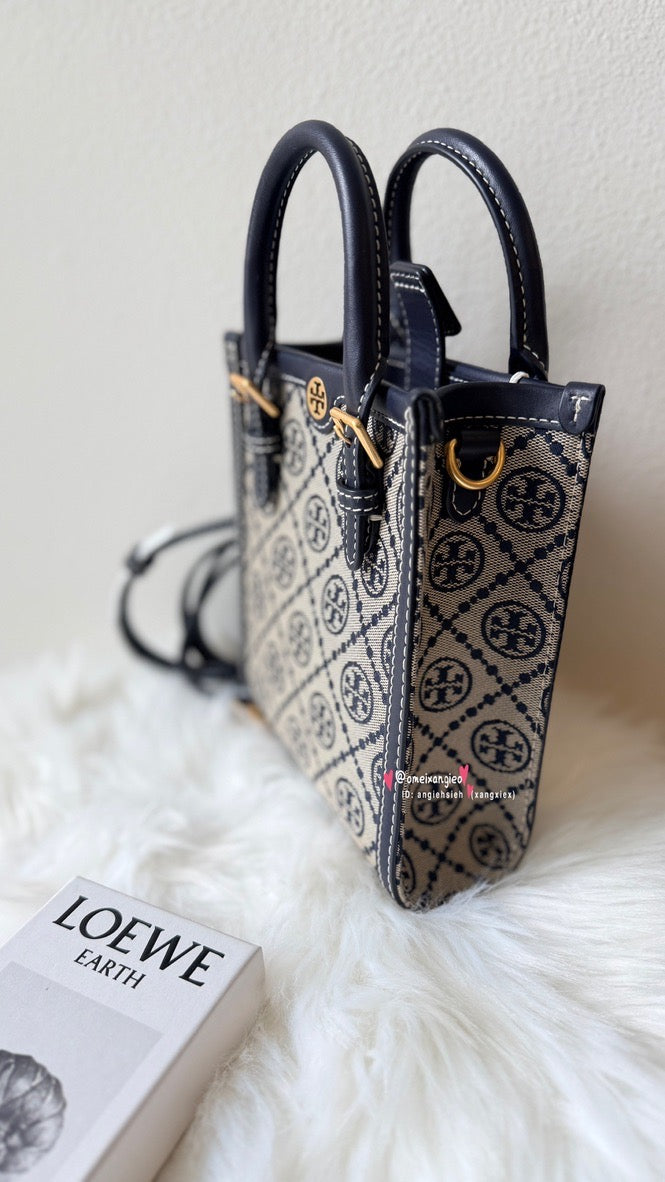 Tory Burch T Minogram Mini Tote 專櫃款 經典老花迷你托特包 琴譜包