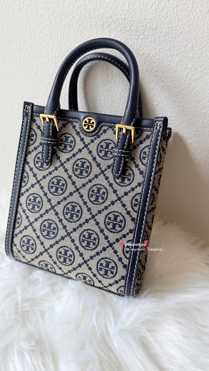 Tory Burch T Minogram Mini Tote 專櫃款 經典老花迷你托特包 琴譜包