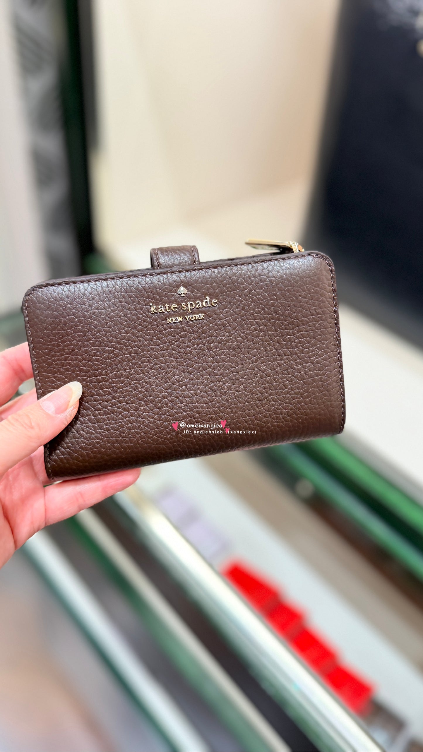 Kate Spade 荔枝皮革中夾