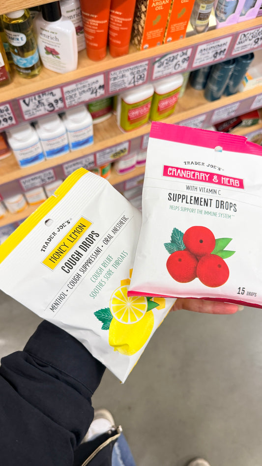 【Trader Joe's】美國 蜂蜜檸檬薄荷止咳潤喉糖 (15顆/包) | 舒緩喉嚨痛