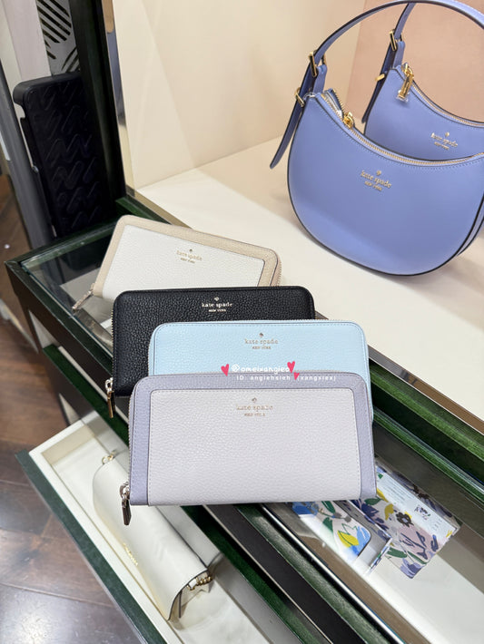 Kate Spade 荔枝皮革拉鏈長夾