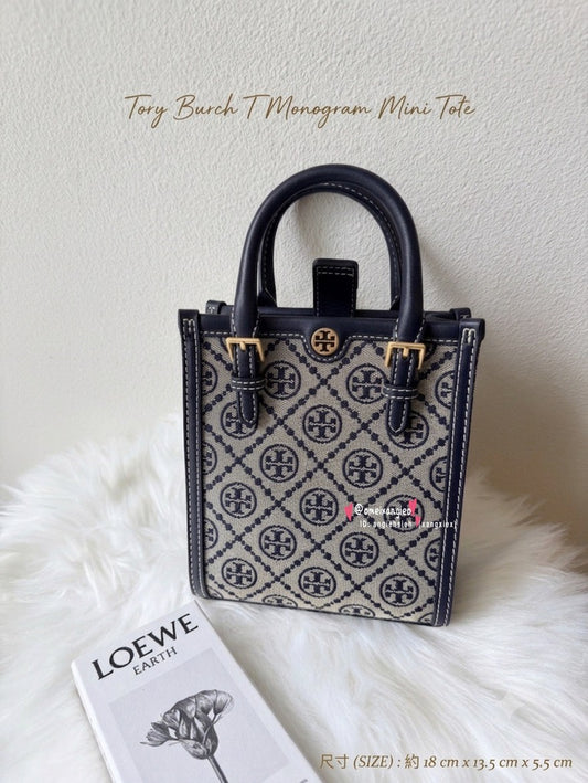 Tory Burch T Minogram Mini Tote 專櫃款 經典老花迷你托特包 琴譜包