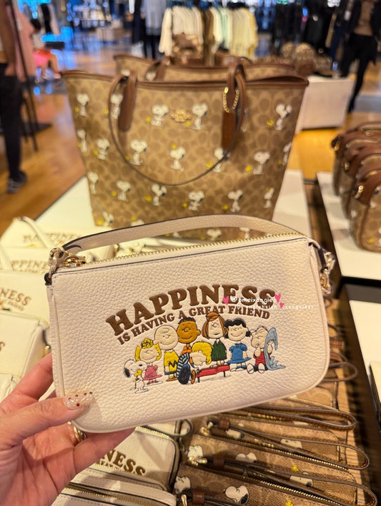 Coach x Snoopy 荔枝皮革麻將包