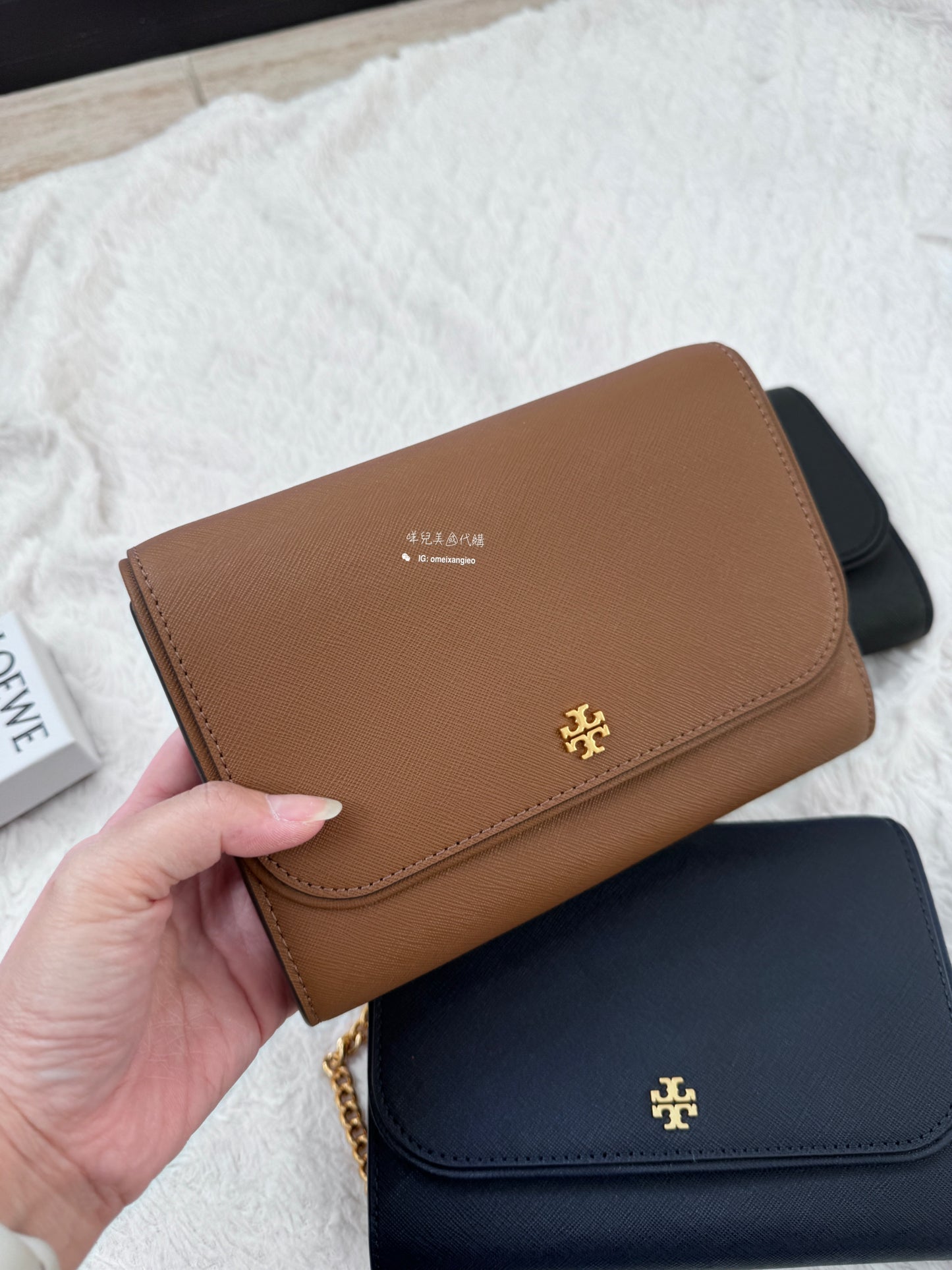 Tory Burch 防刮皮革 WOC 斜背鏈包