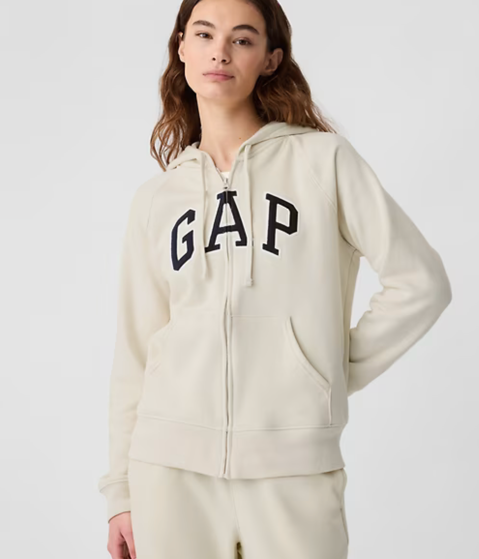 GAP 米白色 女款 薄款內刷毛連帽外套