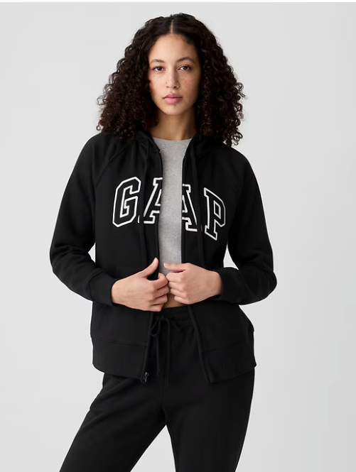 GAP 女款 黑色 薄款內刷毛連帽外套